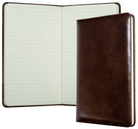 Notizbuch DIN A5 schmal (gebunden) | Echtleder | VINTAGE dunkelbraun